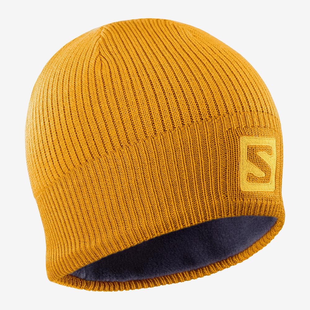 Salomon Singapore Mens Hats - LOGO Yellow | 87401-VREY